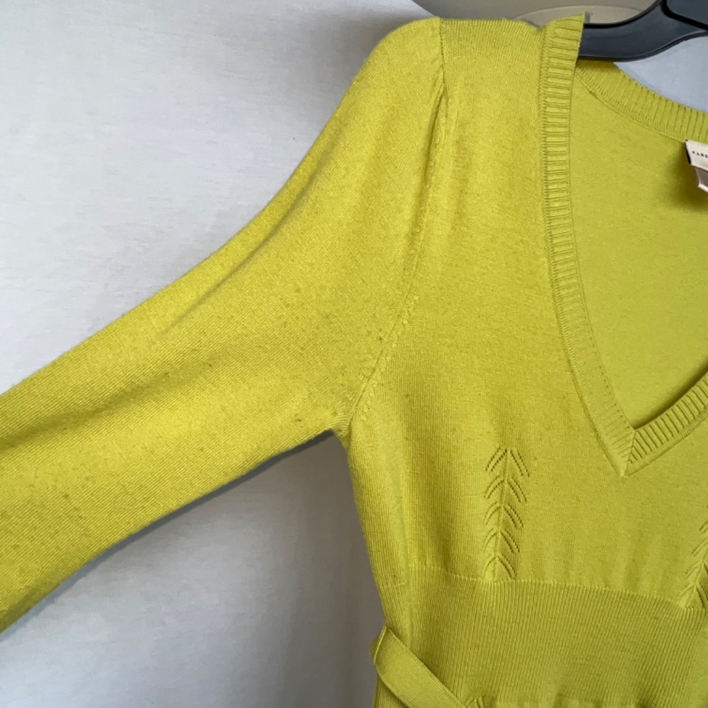 DONATED -  Karen Millen (2) chartreuse (lime green/yellow) soft wool mini dress. - Picture 6 of 16